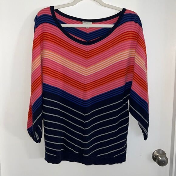 Talbots women’s size medium gorgeous dropped shoulder sweater bright colors - Picture 3 of 11